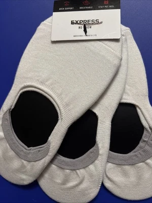 Женские носки Express No-Show белые три упаковки один размер - Изображение 1 из 4