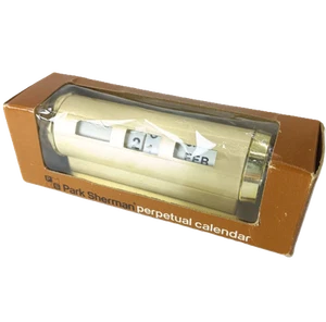 Park Sherman Desk Perpetual Calendar Dead Stock Vintage Retro Brass Made in USA - Bild 1 von 6