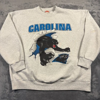 Vintage 1993 Carolina Panthers Sweatshirt Mens XL Gray Nutmeg Mills Breakthrough - Image 1 of 4
