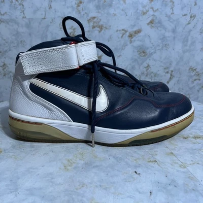 VTG Nike Air Force 25th Anniversary Mens Size 12.5 Shoes Blue White Mid Sneakers - Image 1 of 4