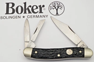 Cuchillo Whittler vintage BOKER SOLINGEN ALEMANIA negro con plantilla - cuchillo usado sólido Foto 1 de 4