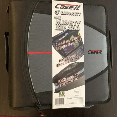 Case-it Mighty Carpeta de pestañas con cremallera Junta tórica de 3" con pestañas de 5 colores Carpeta de archivos en expansión Foto 1 de 4