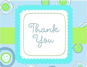 Blessed Baby Boy Blue Cross Religious Shower Party Thank You Notes Cards - Picture 1 of 1