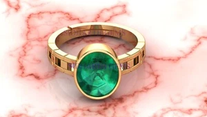 6.25 Ratti 5.00 Carat Certified Natural Emerald Panna Panchdhatu Adjustable Ring - Picture 1 of 4