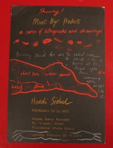 HEDDI VAUGHAN SIEBEL ART 1973 GALLERY SHOW MEAT BY PRODUCTS WOODS GERRY MANSION - Picture 1 of 2
