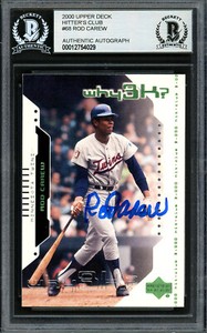 Rod Carew Autographed 2000 Upper Deck Hitters Club Card #68 Beckett 12754029