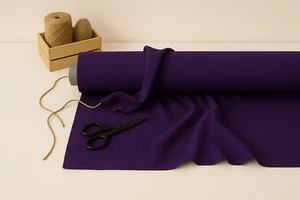 Spanish Violet Cotton-Linen Fabric by the Yard – Ideal for Apparel & Home Decor - Picture 1 of 10
