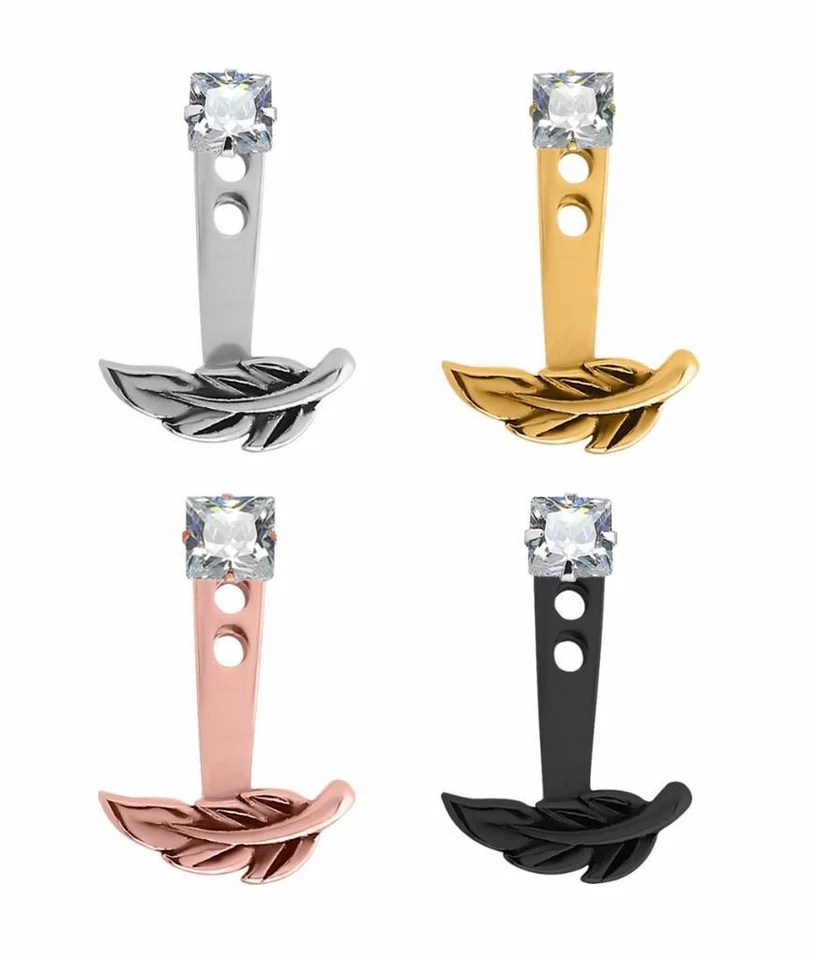 Pendientes Chaqueta Pluma Acero Quirúrgico 316L Oreja Tragus Cartílago Foto 1 de 1