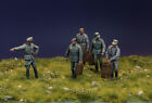 5 figurines construites et peintes par équipage d'artillerie allemand Seconde Guerre mondiale War-Pro 1/35 - Miniart 35029