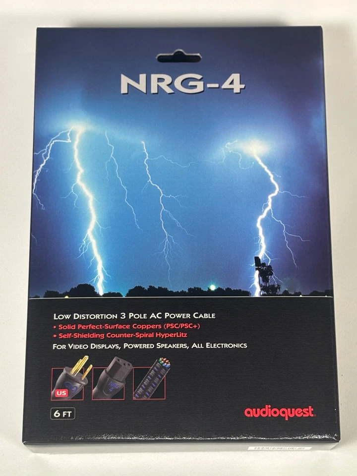 Audioquest NRG-4 Power Cable, 2m, 15amp "NEW" **SAVE 50%** - Image 1 of 1