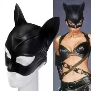 Cat Women Face Latex Mask Cosplay Batman Catwomen Costume Props Halloween Party - Picture 1 of 6