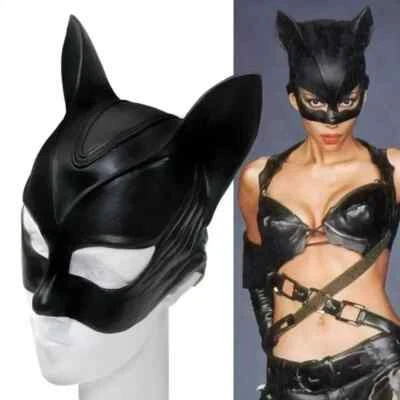 Máscara facial de látex para gatos y mujeres Juegos con disfraces S/M Batman Gatomujer Disfraz Fiesta Foto 1 de 4
