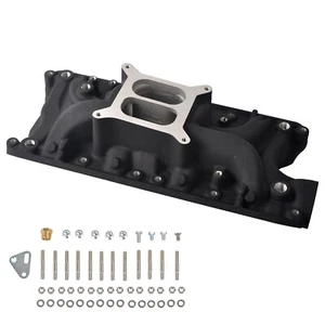 Black Dual Plane Aluminum Intake Manifold for SBF Small Block Ford 260 289 302 - Foto 1 di 9