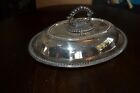 ....English style serving bowl metal max 12 1/4"x91/2" withHornlid 6" very heavy
