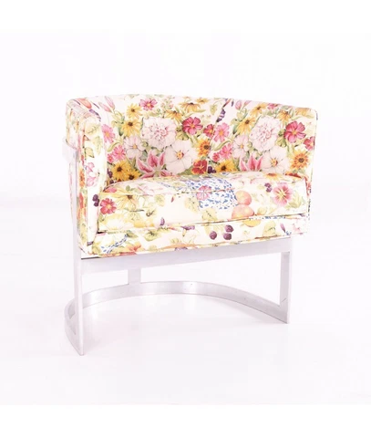Milo Baughman Style Mid Century Barrel Lounge Chair Cover