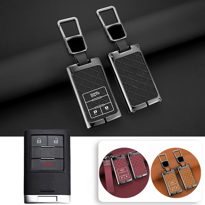 Zinc Alloy Leather Car Key Case Cover For Cadillac Escalade ATS ESV STS EXT CTS - Изображение 1 из 4