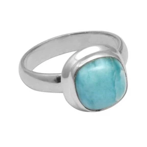Larimar massiver 925 Sterling Silber Ring Schmuck Gr-8 AR-7447 - Bild 1 von 1