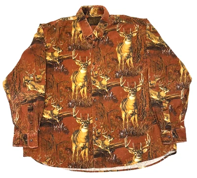 Bluff Creek Outfitters Shirt Men’s Size XL Red Camouflage Deer Button Down - Image 1 of 4