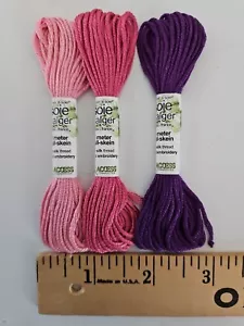 LOT OF 3 Needlepoint Embroidery 5-Meter Au Ver A Soie 100% Silk Threads PURPLE - Picture 1 of 3