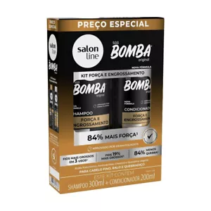 Salon Line - SOS Bomba Forca e Engrossamento - Shampoo 300Ml Condicionador 200Ml - Picture 1 of 4