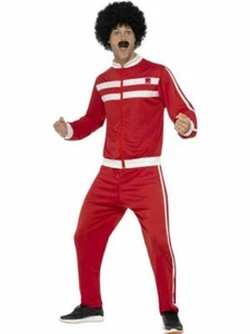 1980er Cosplay Erwachsene Herren Scouse Kostüm Retro rot Scouser Trainingsanzug Kostüm - Bild 1 von 1