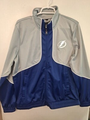 Tampa Bay Lightning NHL Track Jacket Logo Women's Medium 4Her Carl Banks NWT $75 - Image 1 of 3