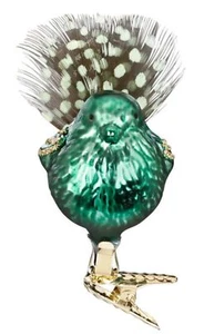 Inge Glas Clip-On Bird Green Birdie Dark 10289S017b German NEW w/FREE Gift Box - Picture 1 of 1