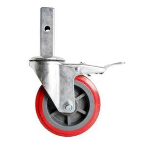 MetalTech Scaffold Caster Wheel Galvanized Steel, Heavy Duty, Double Locking Pin - Picture 1 of 2
