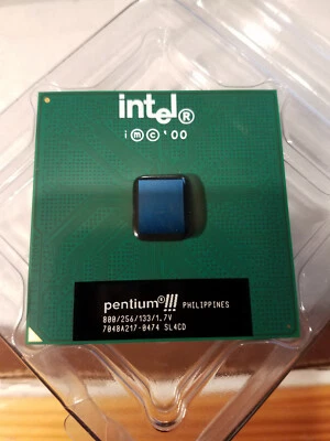Intel Pentium III 800EB 256 KB L2 Cache FSB 133 MHz 800 MHz Socket 370 CPU SL4CD - Image 1 of 4