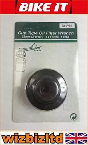 Chiave filtro olio Bike It [65 mm] [14 flauti] [1 passo] [per chiavi 3/8"] - Foto 1 di 12