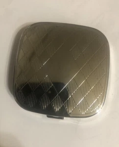 Retro Silber Deko Diamant Schnörkel mit gravierbarer Oberfläche große Pillendose mit Spiegel - Bild 1 von 3