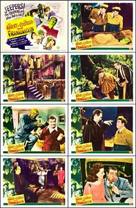 ABBOTT AND COSTELLO MEET FRANKENSTEIN Set Completo di 8 Ind 11x14 Stampe LC 1948 - Foto 1 di 1
