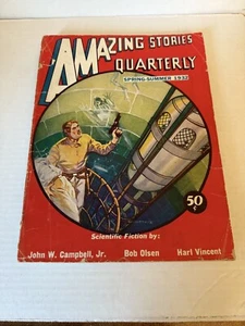 AMAZING STORIES QUARTERLY SCIENCE FICTION PULP SPRING 1932 JOHN W. CAMPBELL JR. - Picture 1 of 5