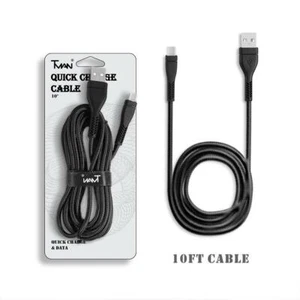 10FT/2.4A Braided Nylon USB-C Cable Fast Charger Type-C Cord for Samsung Tablets - Picture 1 of 11