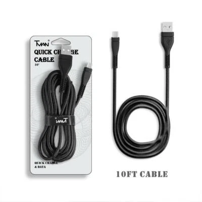 10FT/2.4A Braided Nylon USB-C Cable Fast Charger Type-C Cord for Samsung Tablets - Image 1 of 4