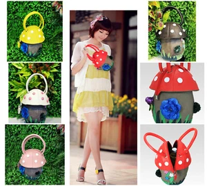Ladies 3D Flowers Mushroom Design Grab Handle Bag Women Colourful Handbag 9710 - Picture 1 of 36