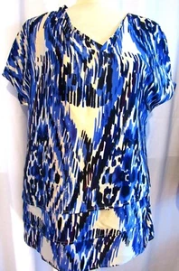 HUGO BOSS WOMEN'S 100% SILKE TIERED ASYMMETRICAL HEM BLOUSE SIZE 8 - Picture 1 of 8