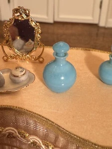Francis Whittemore Artisan Opaque Blue Cologne Decanter Dollhouse - Picture 1 of 3