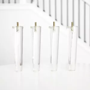 Furniture Legs Set of 4, Premium 8 inch Acrylic Mid Century Replacement Feet - Picture 1 of 7