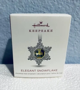 2018 Hallmark Miniature Ornament Elegant Snowflake Sterling Silver Plated NEW - Picture 1 of 3