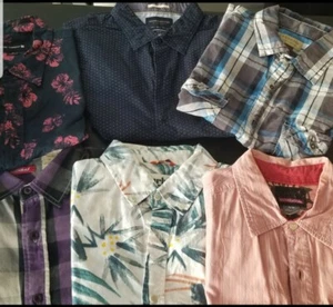 SIX button down short sleeve shirts - Picture 1 of 4