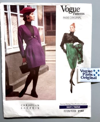 VOGUE PARIS ORIGINAL CHRISTIAN LACROIX 2183 SIN CORTAR/F.F./ETIQUETA TALLA. 6-8-10 Foto 1 de 4