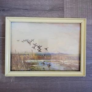 Vernon Ward Small Framed Print Journey's End Picture Mallards Art Signed 8.5x12" - Picture 1 of 5