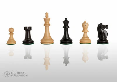The Reykjavik II Chess Set - Pieces Only - 3.75" King - Ebonized Boxwood - Image 1 of 4