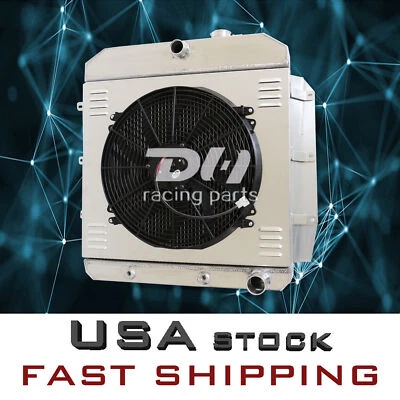 Radiador, cubierta y ventilador de 3 filas para camioneta Chevy/Chevrolet 1955-1959 GMC100/150 Foto 1 de 4