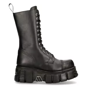 New Rock Newmili Unisex Leather Boots - MILI211-C14 • Ships in 2-4 Weeks • Go... - Picture 1 of 8