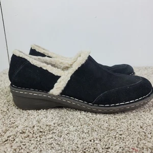 White Mountain Clogs Womens 9.5 Sherpa Lined Split Toe Leather House Casual - Picture 1 of 11