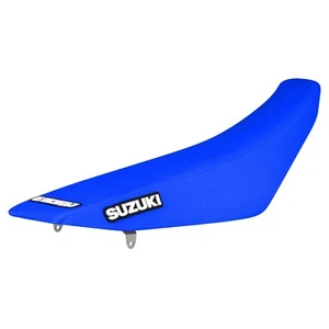 Cubierta de asiento con pinza Suzuki RMZ 450 2008-2017 todo TM AZUL estándar #42 logotipo - Imagen 1 de 4