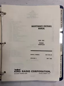 King KGR 358 Radar Graphics Overhaul Manual 1985 Original - Foto 1 di 12