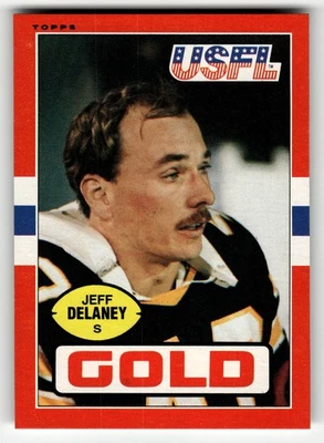 1985 Topps USFL FOOTBALL Jeff Delaney #30 Denver Gold HIGH GRADE SETBREAK - Image 1 of 2